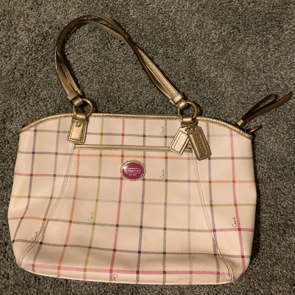 Authentic Coach Heritage Peyton Tattersall Purse - Picture 2 of 8